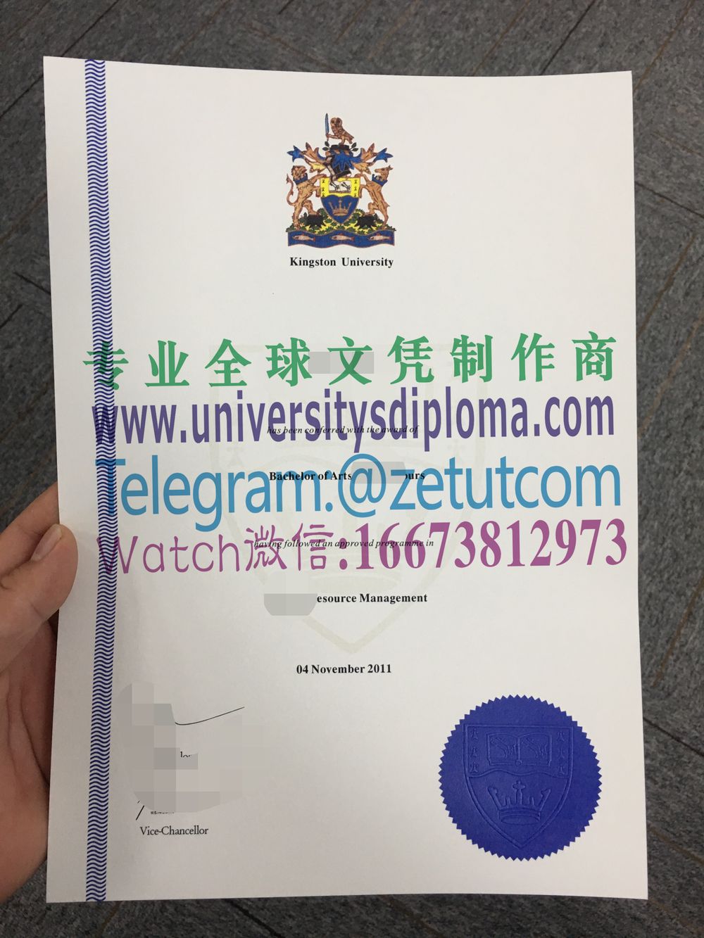 购买原版伦敦金斯顿大学毕业证成绩单