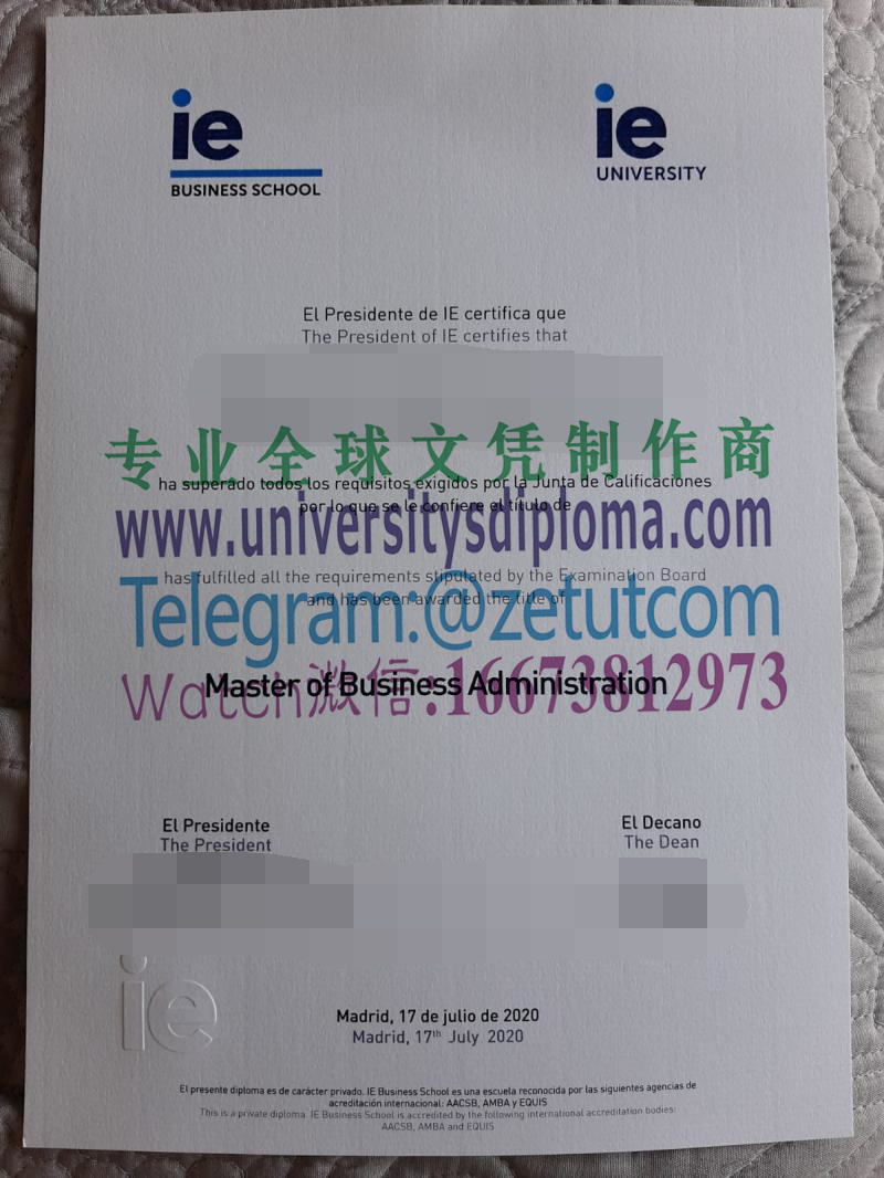 购买原版西班牙IE商学院毕业证成绩单
